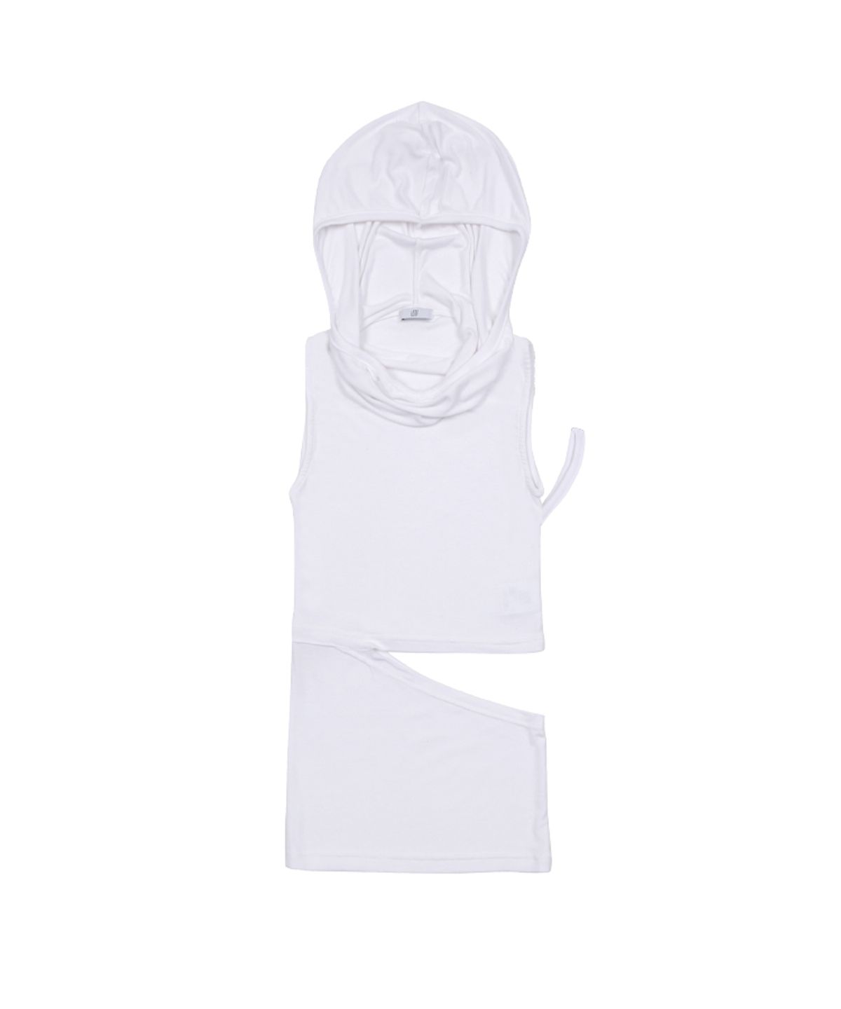 어니브(ANIV) CUT-OUT HOODIE SLEEVELESS TOP WHITE