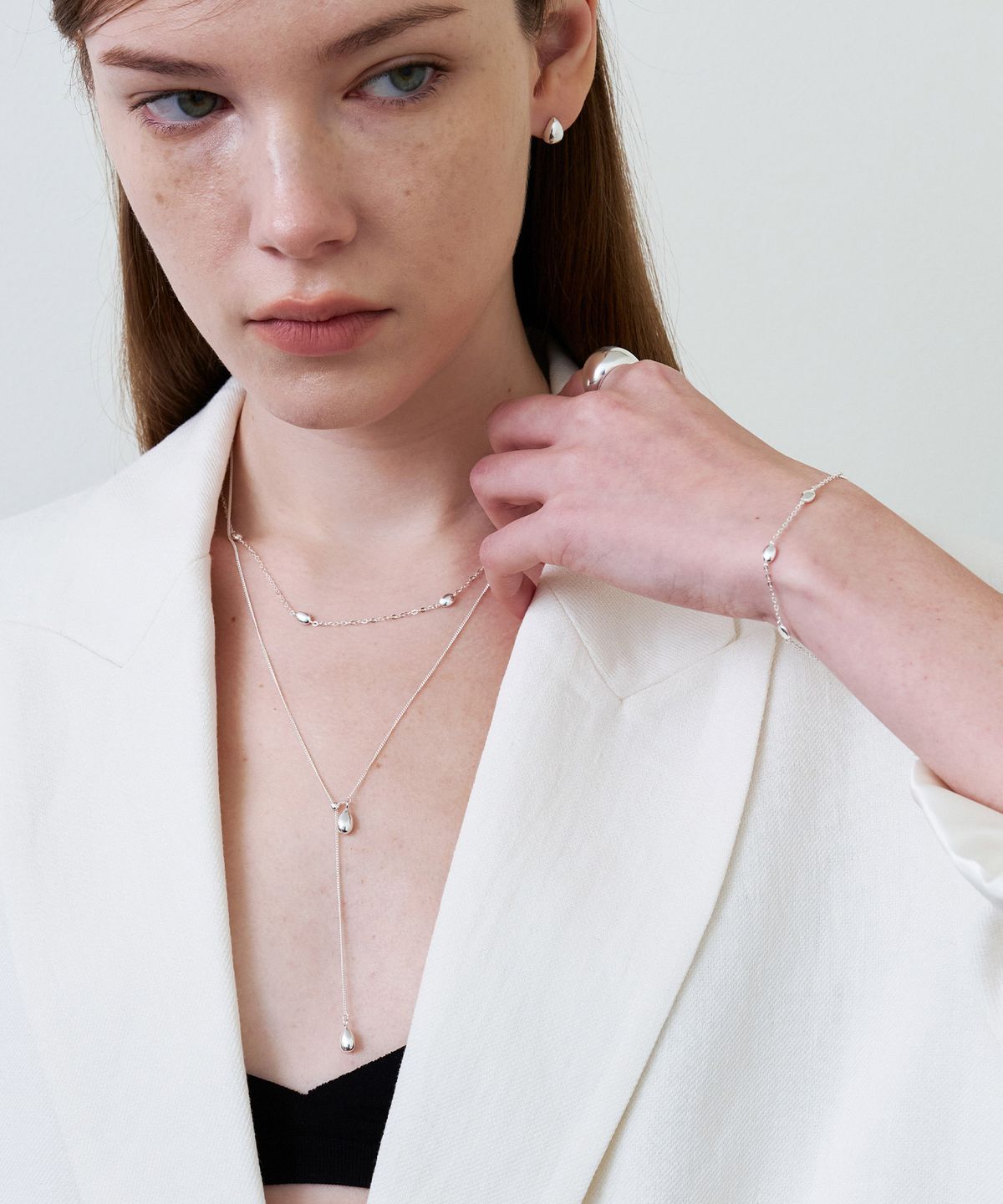 티오유(TOU) AL015 PURE DROP LONG NECKLACE