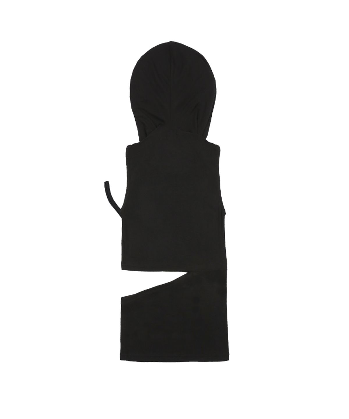 어니브(ANIV) CUT-OUT HOODIE SLEEVELESS TOP BLACK