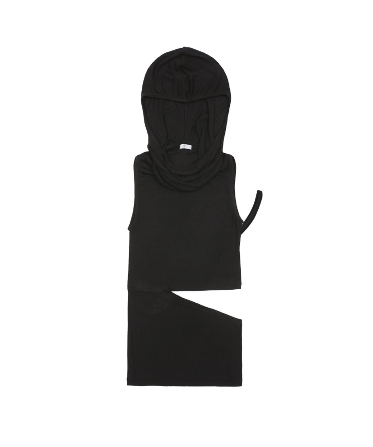 어니브(ANIV) CUT-OUT HOODIE SLEEVELESS TOP BLACK