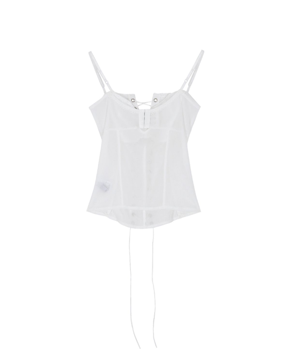 어니브(ANIV) LACE EYELET CORSET TOP WHITE