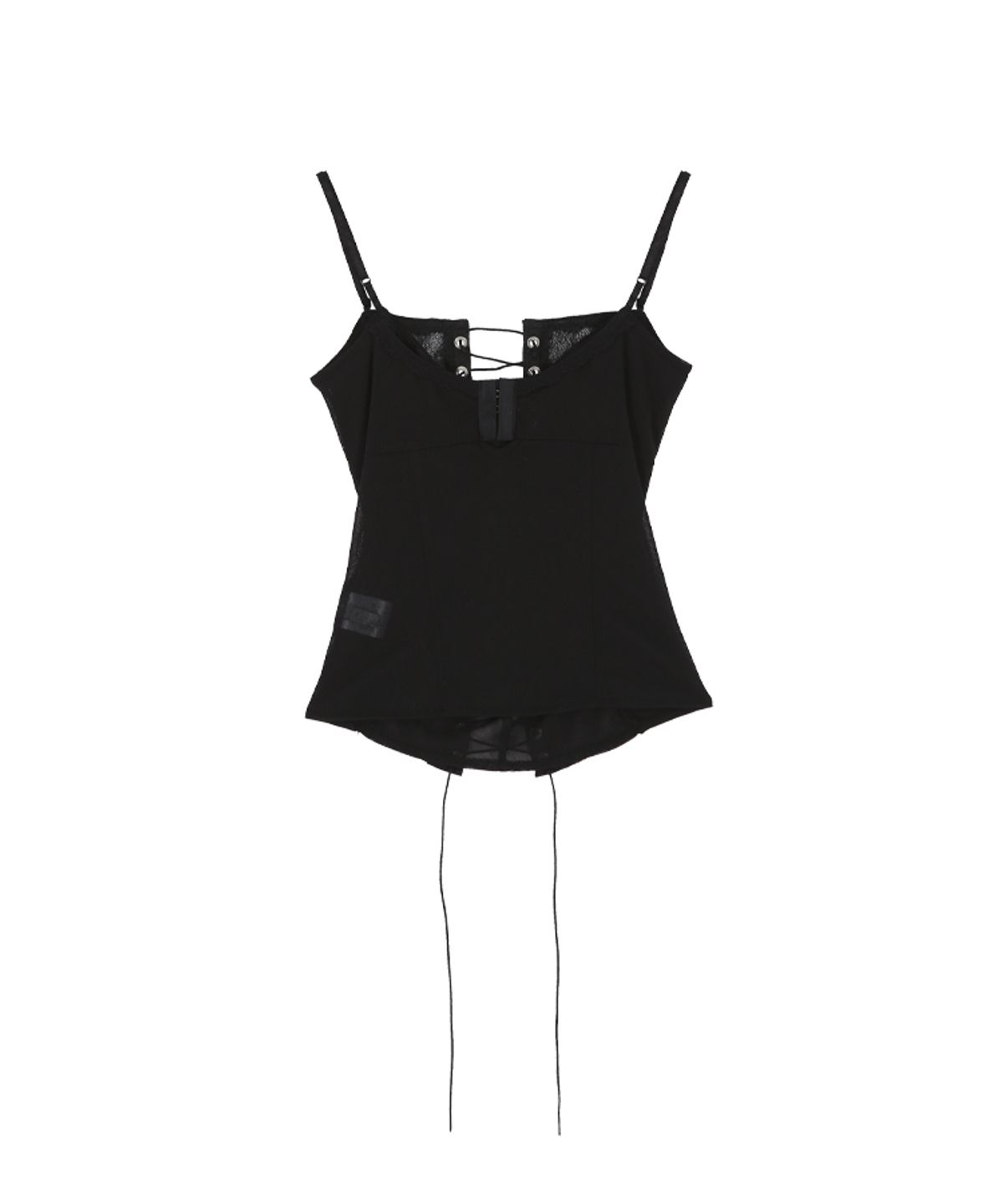 어니브(ANIV) LACE EYELET CORSET TOP BLACK