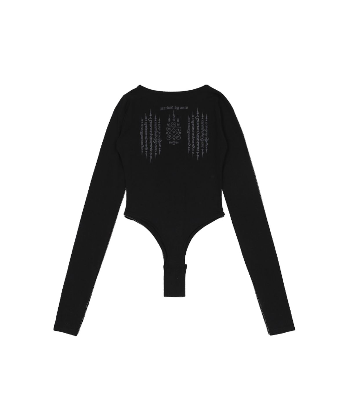 어니브(ANIV) BUTTON BODY SUIT BLACK