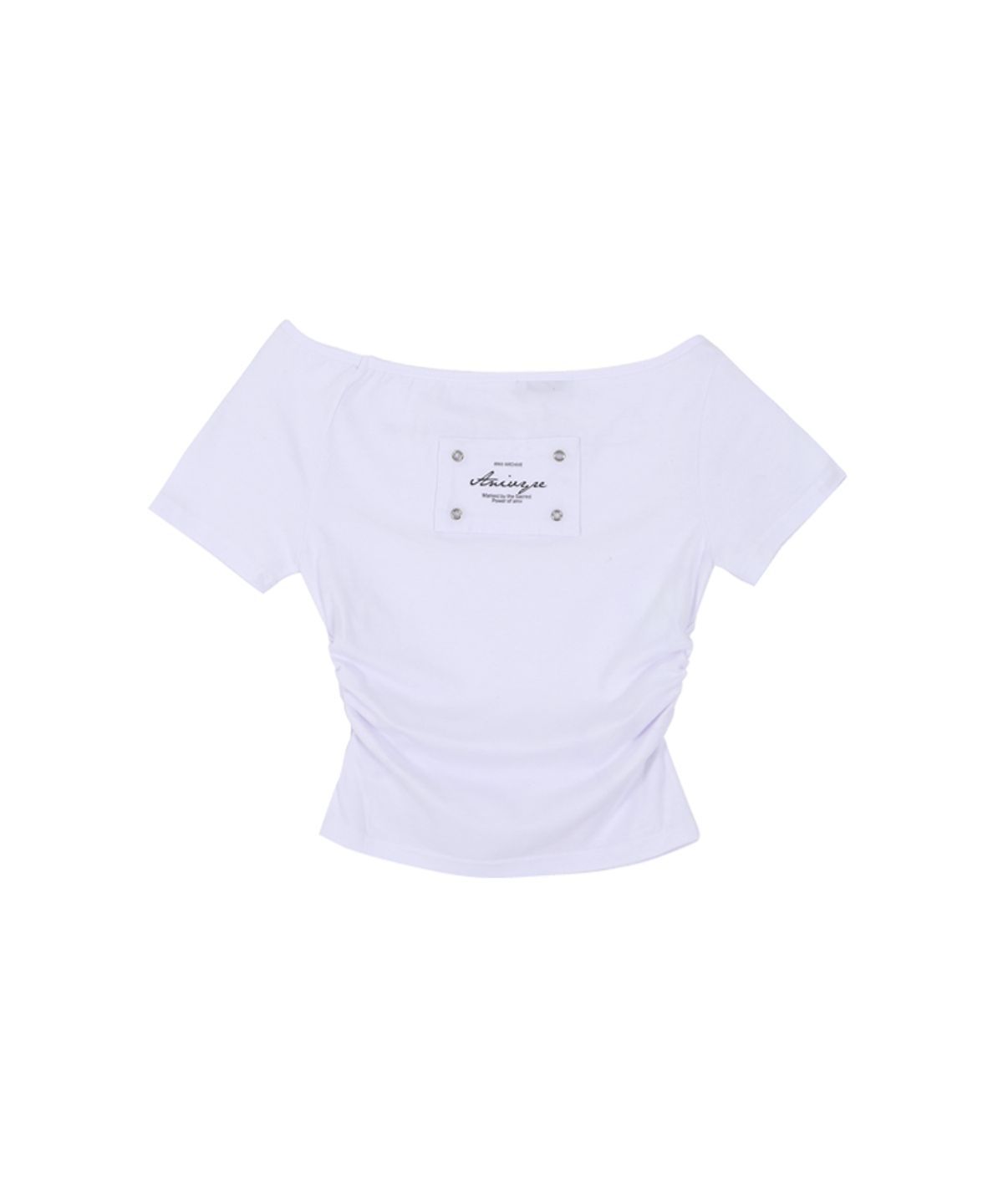 어니브(ANIV) SHIRRING LETTERING T-SHIRT WHITE