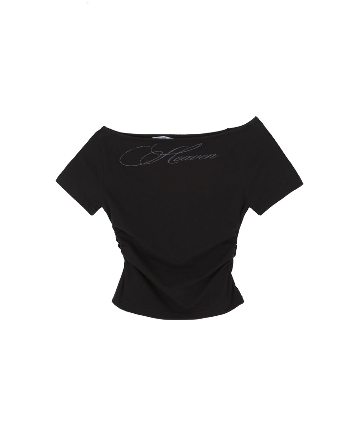 어니브(ANIV) SHIRRING LETTERING T-SHIRT BLACK