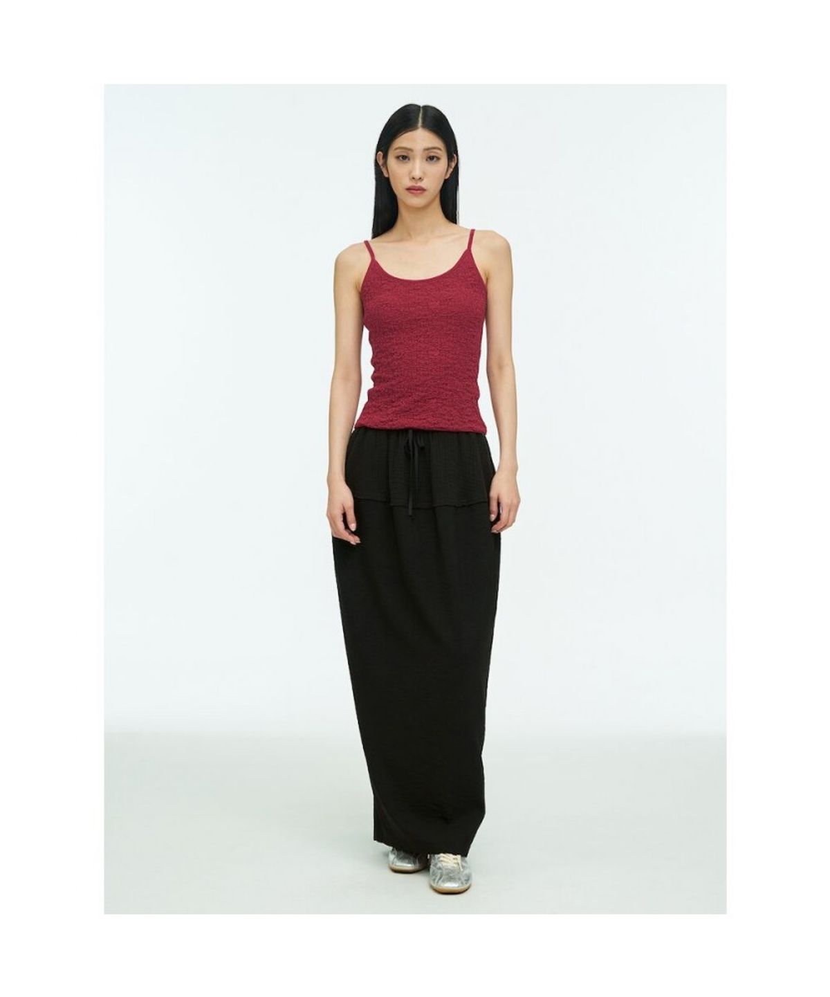 앙개(ANGGAE) Textured Camisole  Red