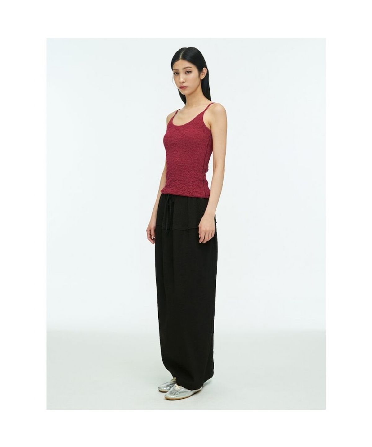 앙개(ANGGAE) Textured Camisole  Red