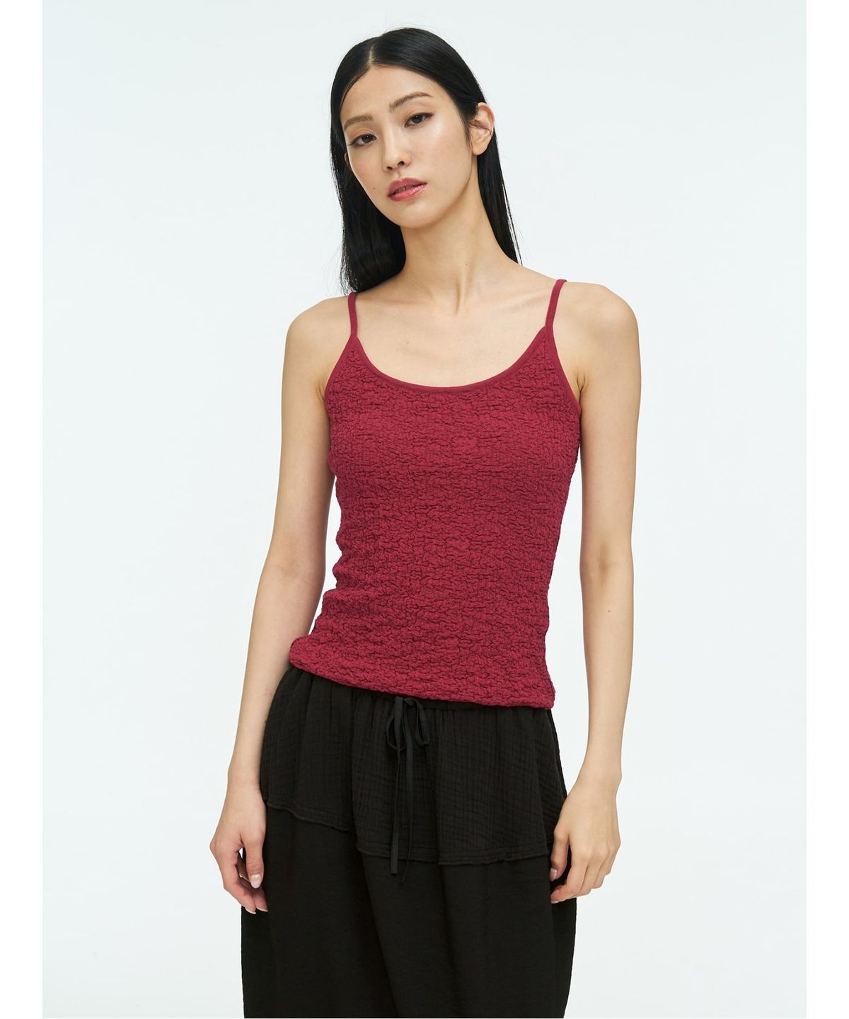 앙개(ANGGAE) Textured Camisole  Red