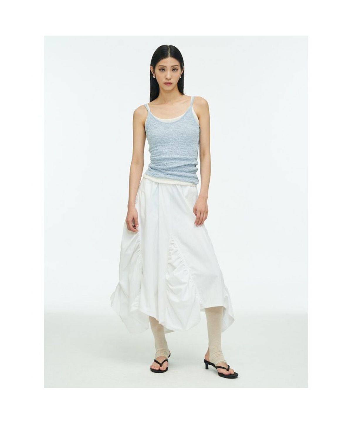 앙개(ANGGAE) Textured Camisole  Blue