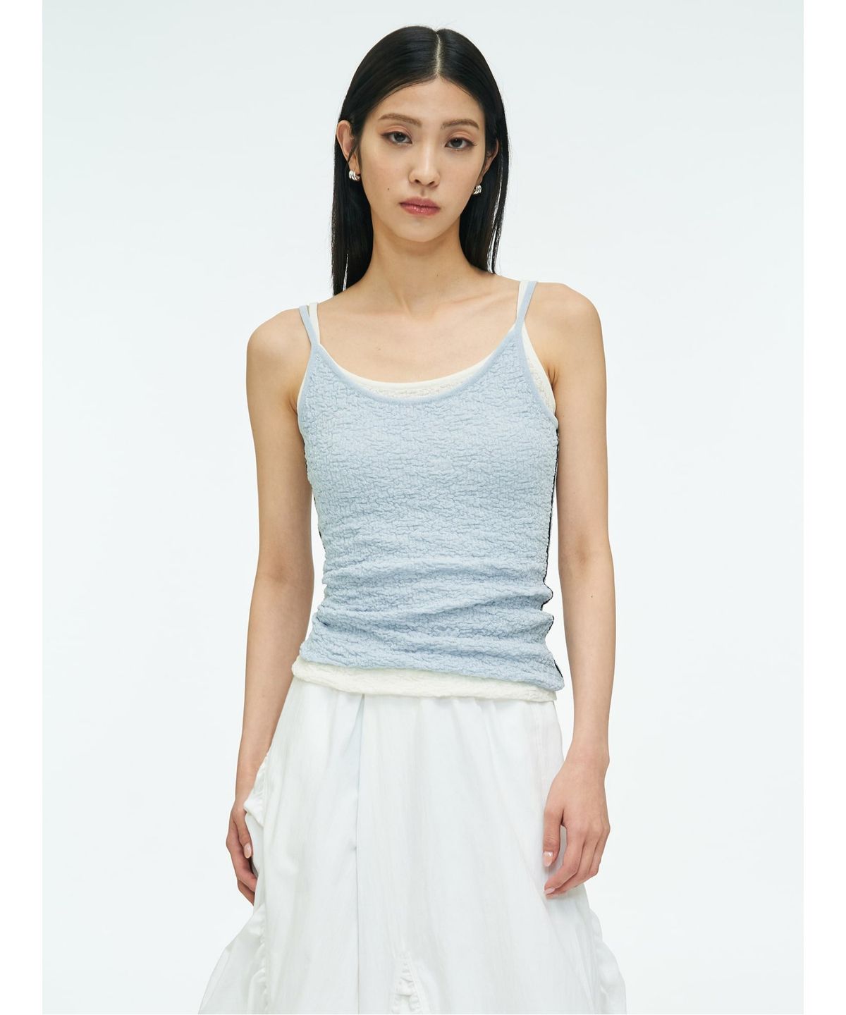 앙개(ANGGAE) Textured Camisole  Blue