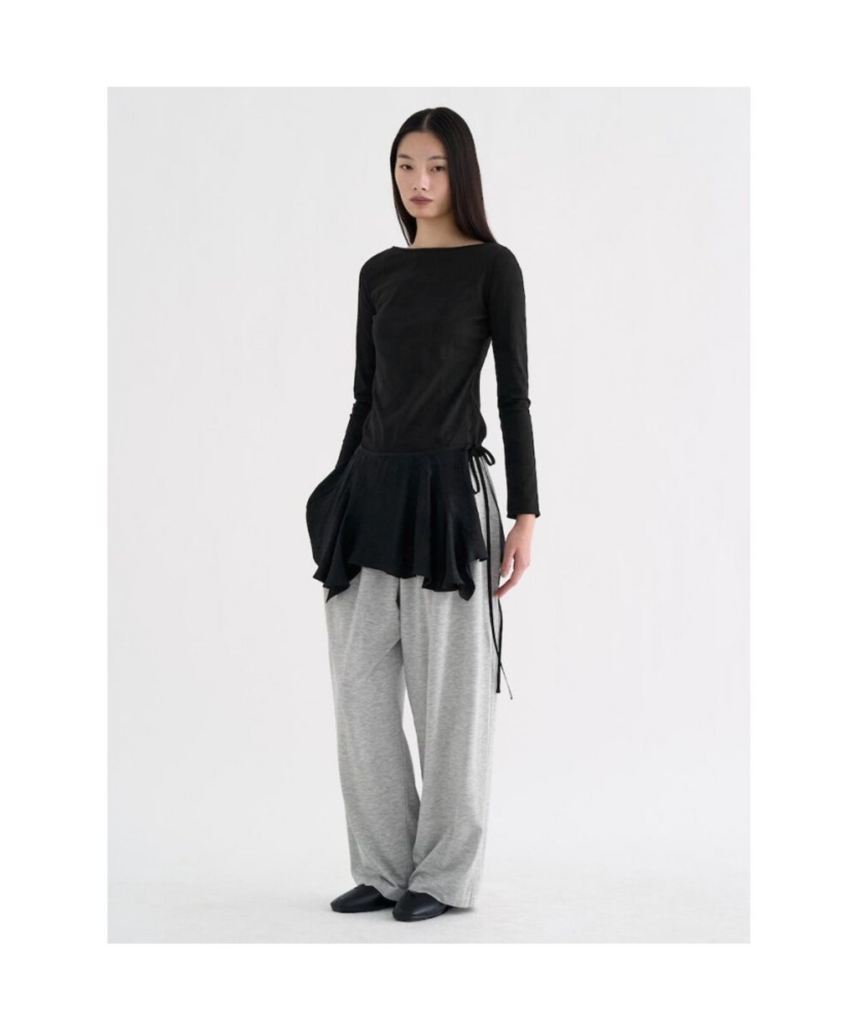 앙개(ANGGAE) Satin Chou Chou  Black