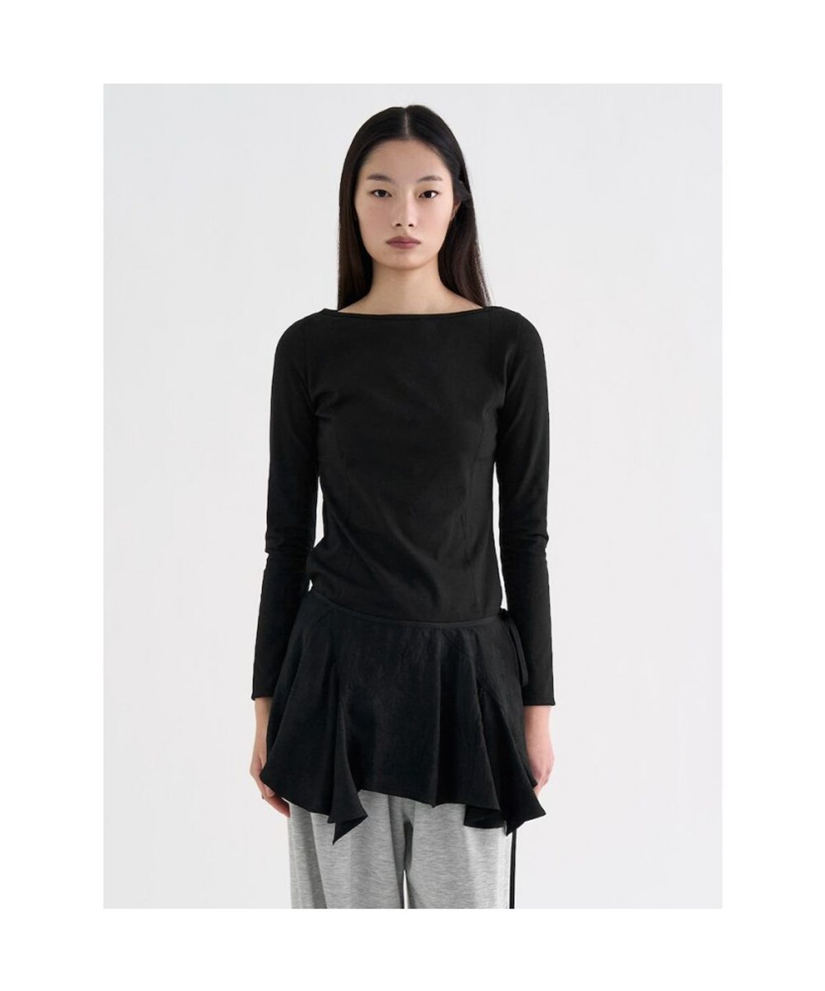 앙개(ANGGAE) Satin Chou Chou  Black