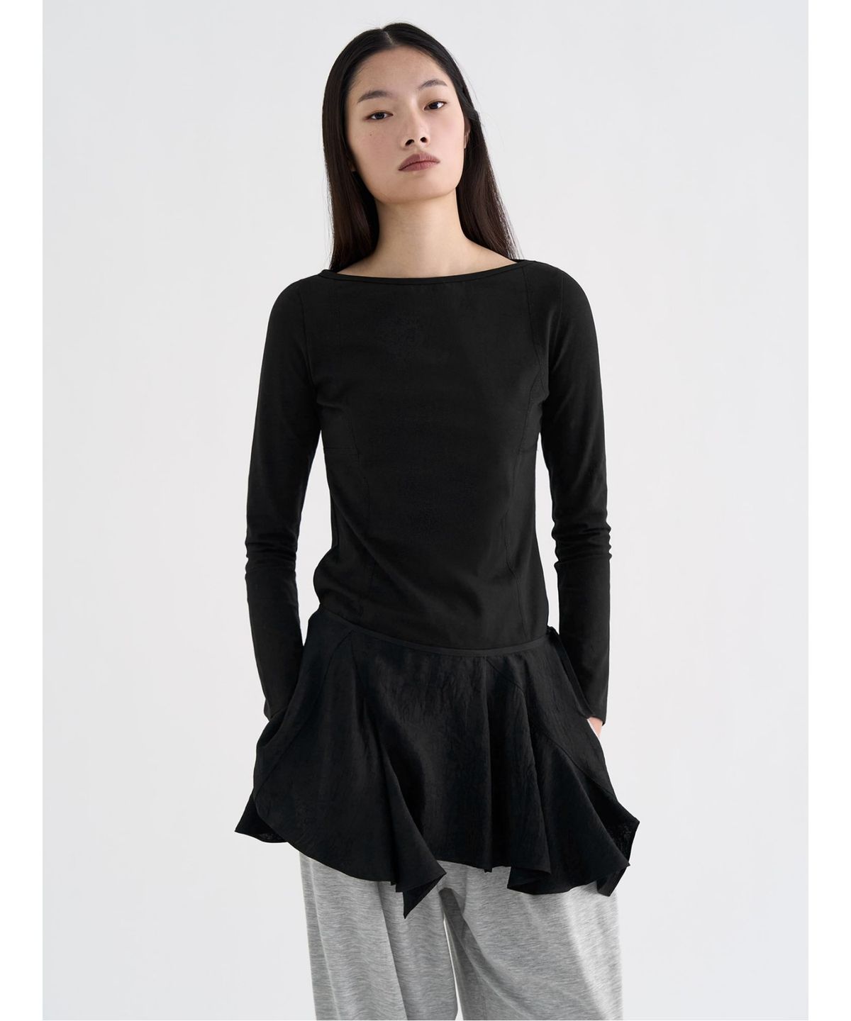 앙개(ANGGAE) Satin Chou Chou  Black