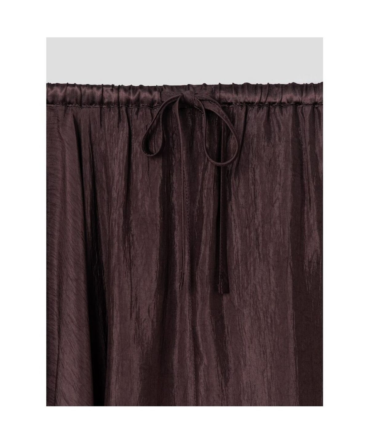 앙개(ANGGAE) Unbalanced Satin Skirt  Brown