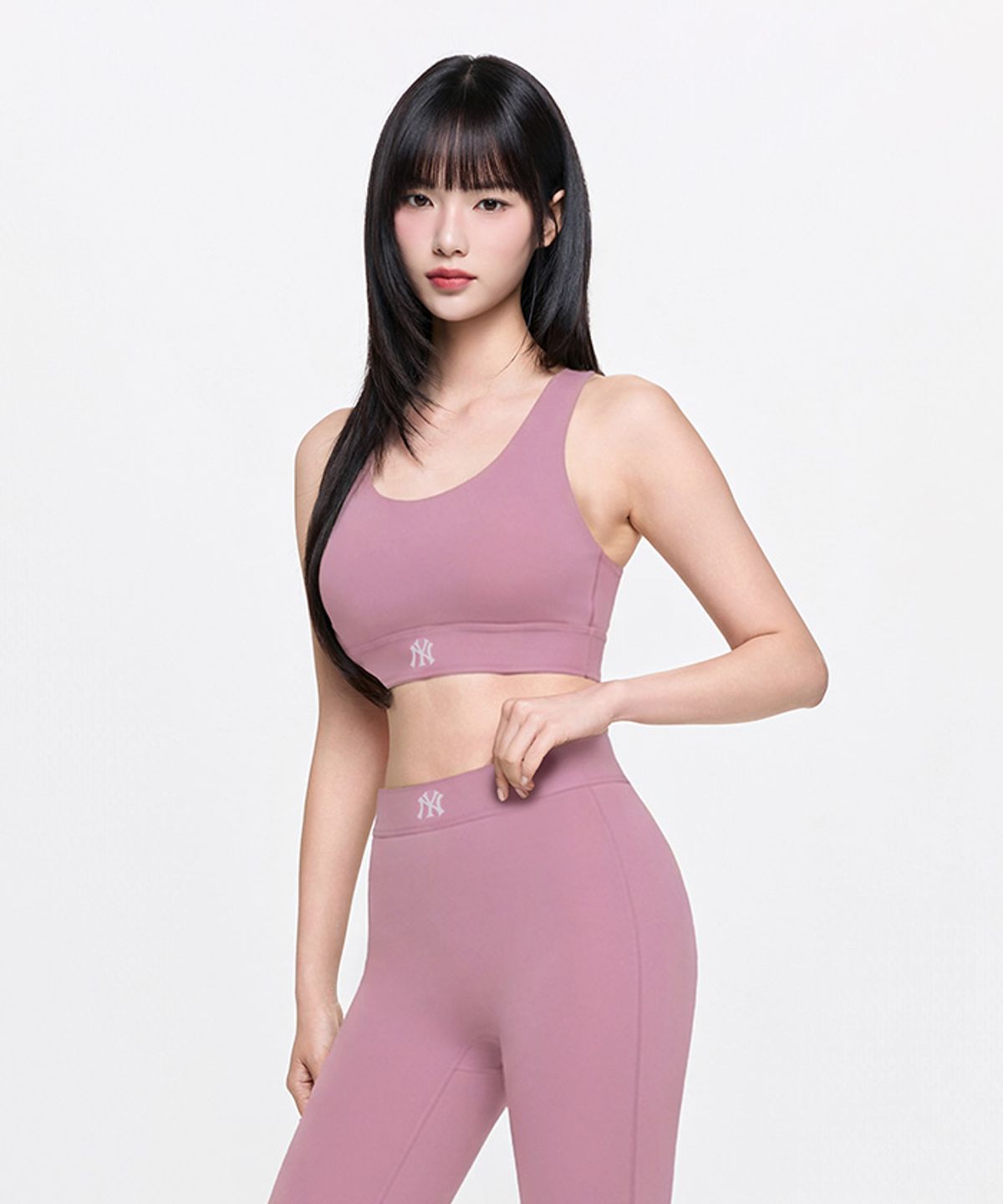 엠엘비(MLB) 여성 베이직 밴드 로고포인트 크롭탑 NY (Pink)