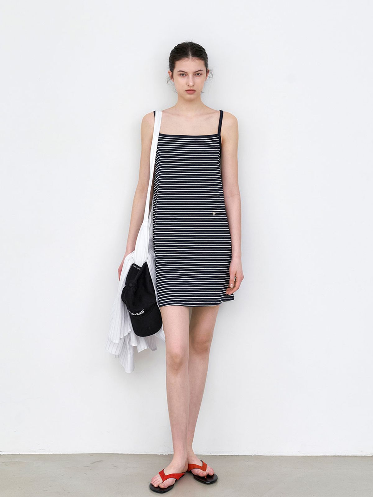 아틀리에 나인(ATELIER NAIN) STRIPE COLOR BLOCK DRESS (OP-6333)