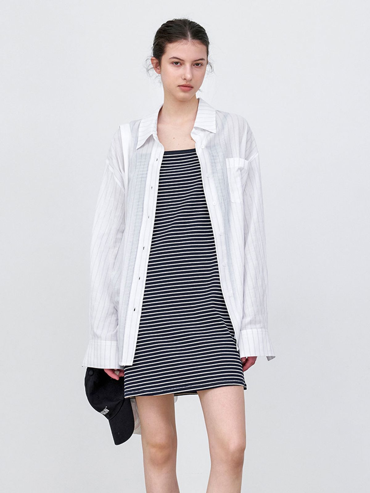 아틀리에 나인(ATELIER NAIN) STRIPE COLOR BLOCK DRESS (OP-6333)