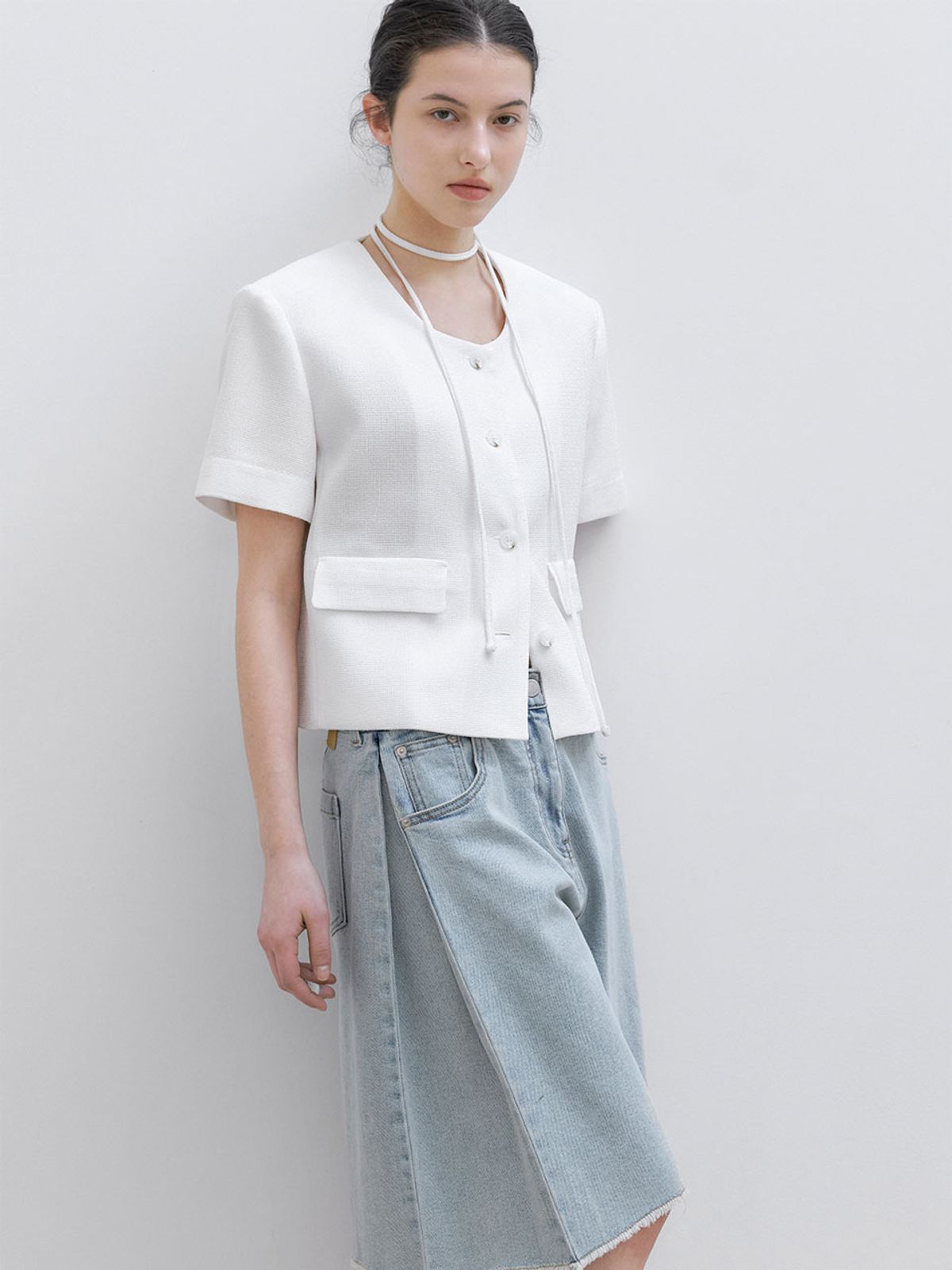 아틀리에 나인(ATELIER NAIN) SUMMER TWEED STRING JACKET (JK-3071)