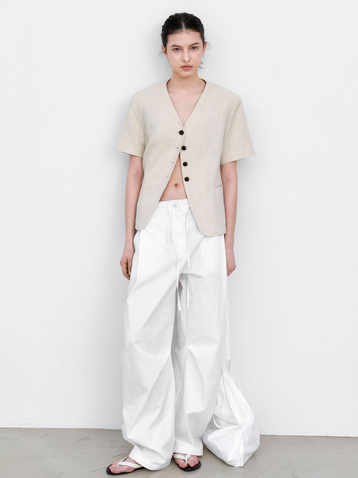 아틀리에 나인(ATELIER NAIN) V-NECK HALF SLEEVE JACKET (JK-3070)