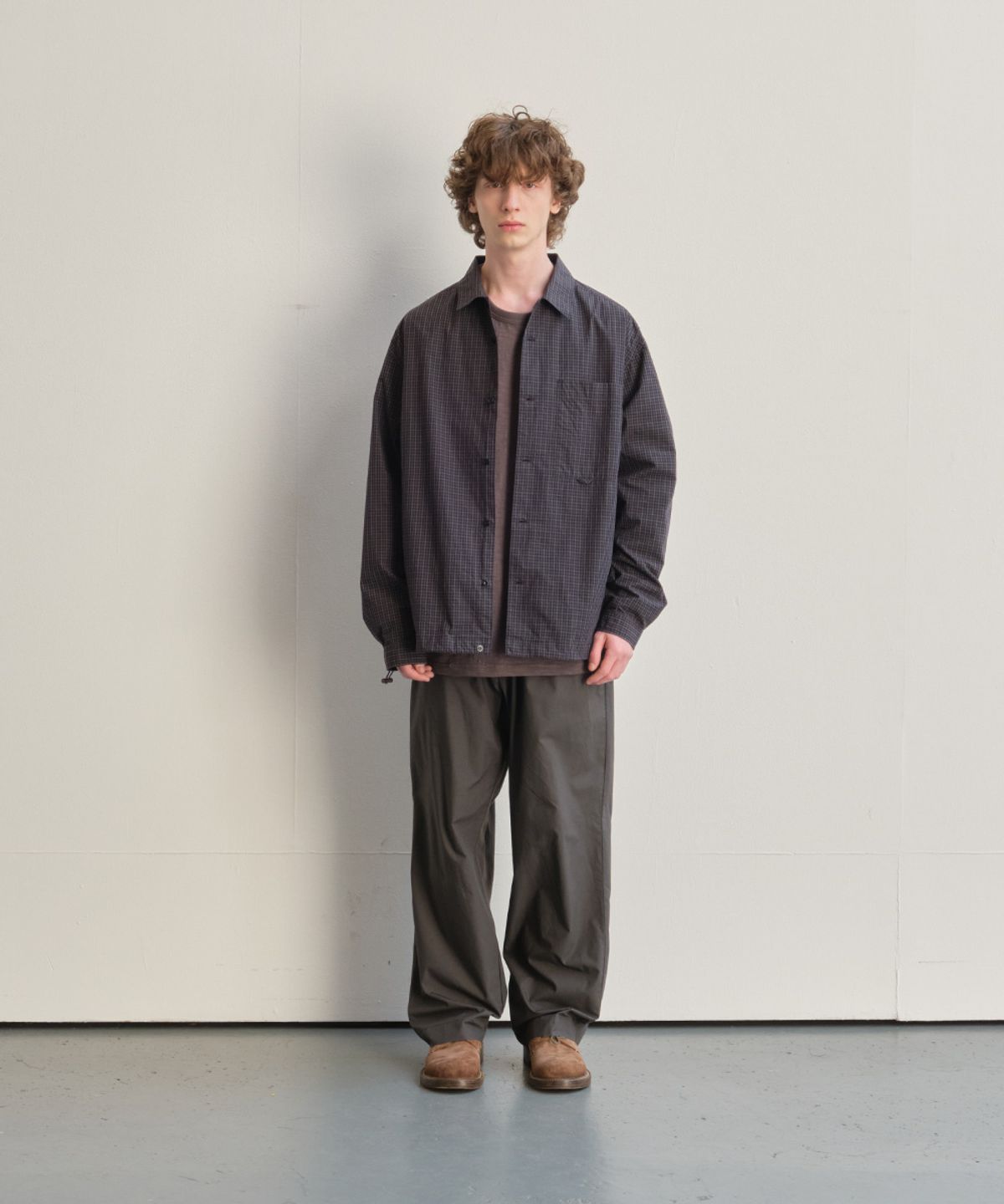 홀리선(HORLISUN) Ripple Typewriter Shirt Jacket Charcoal
