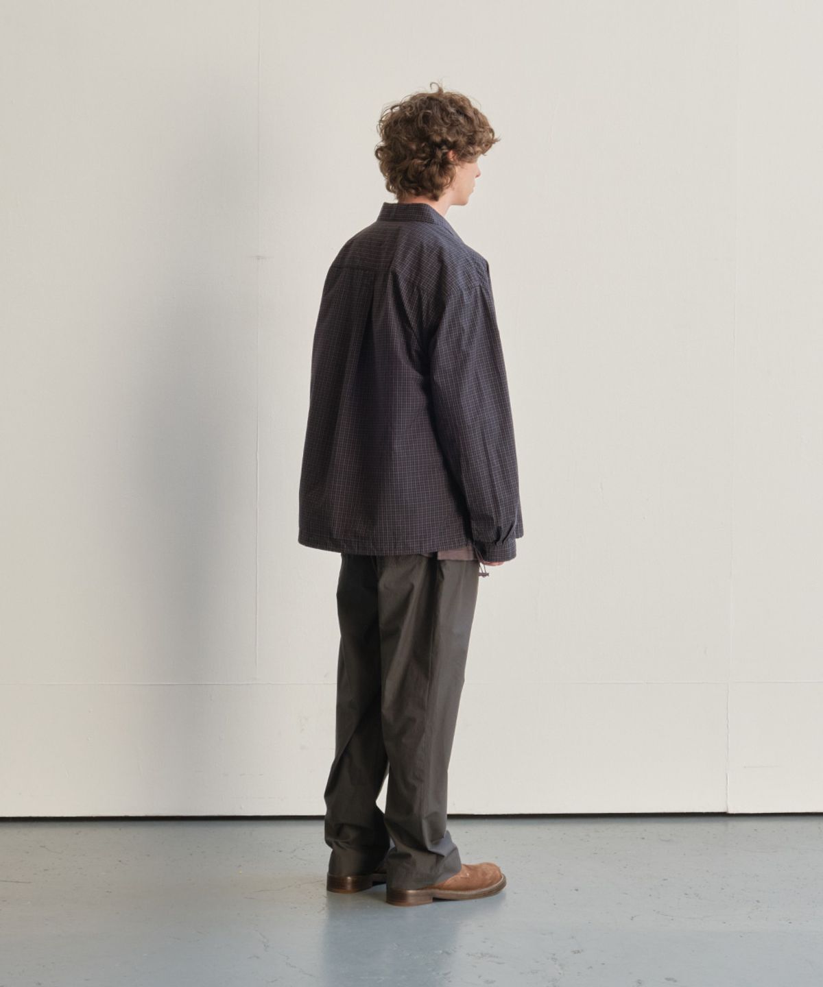 홀리선(HORLISUN) Ripple Typewriter Shirt Jacket Charcoal