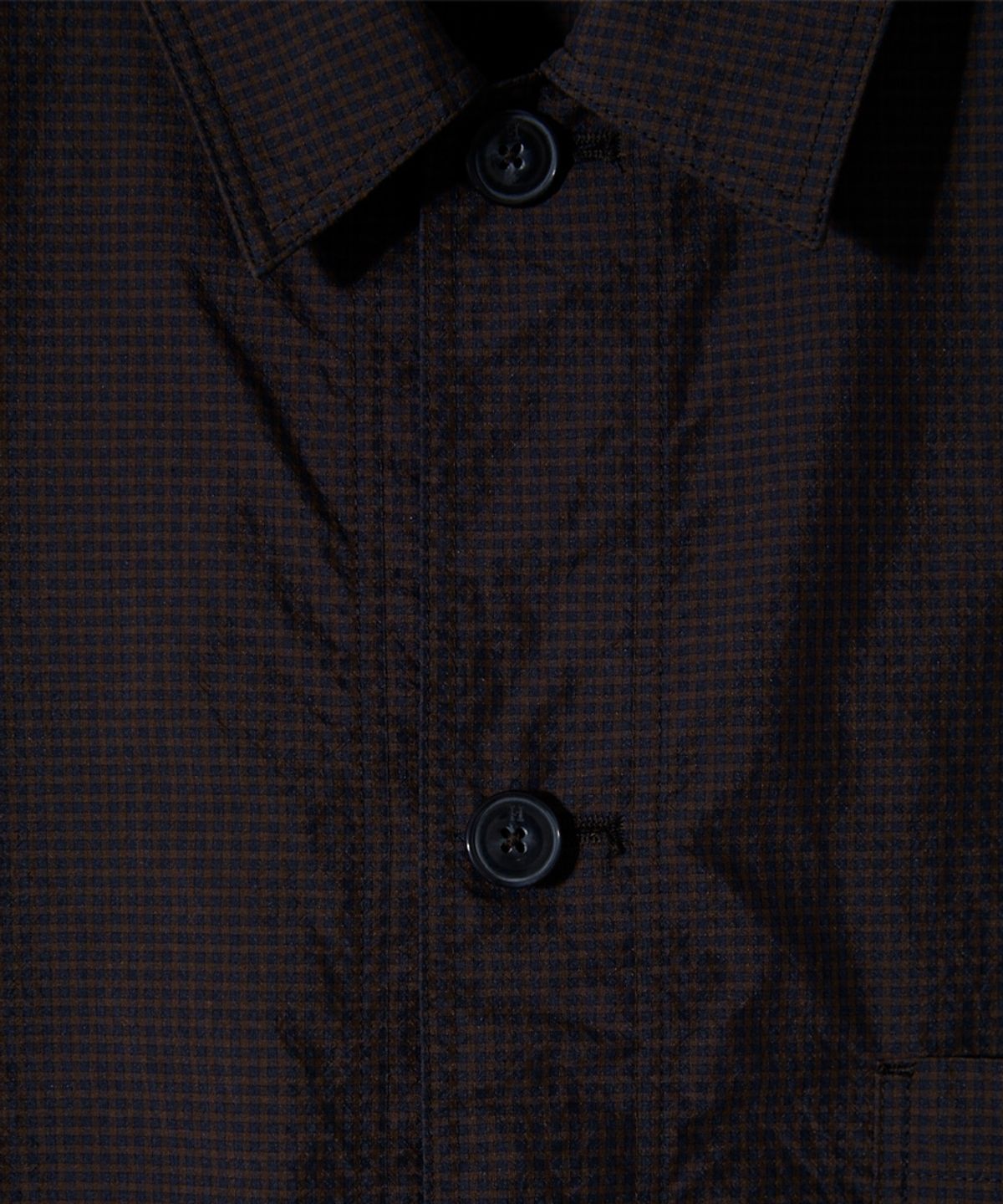 홀리선(HORLISUN) Joshua Small Check Shirt Jacket Brown