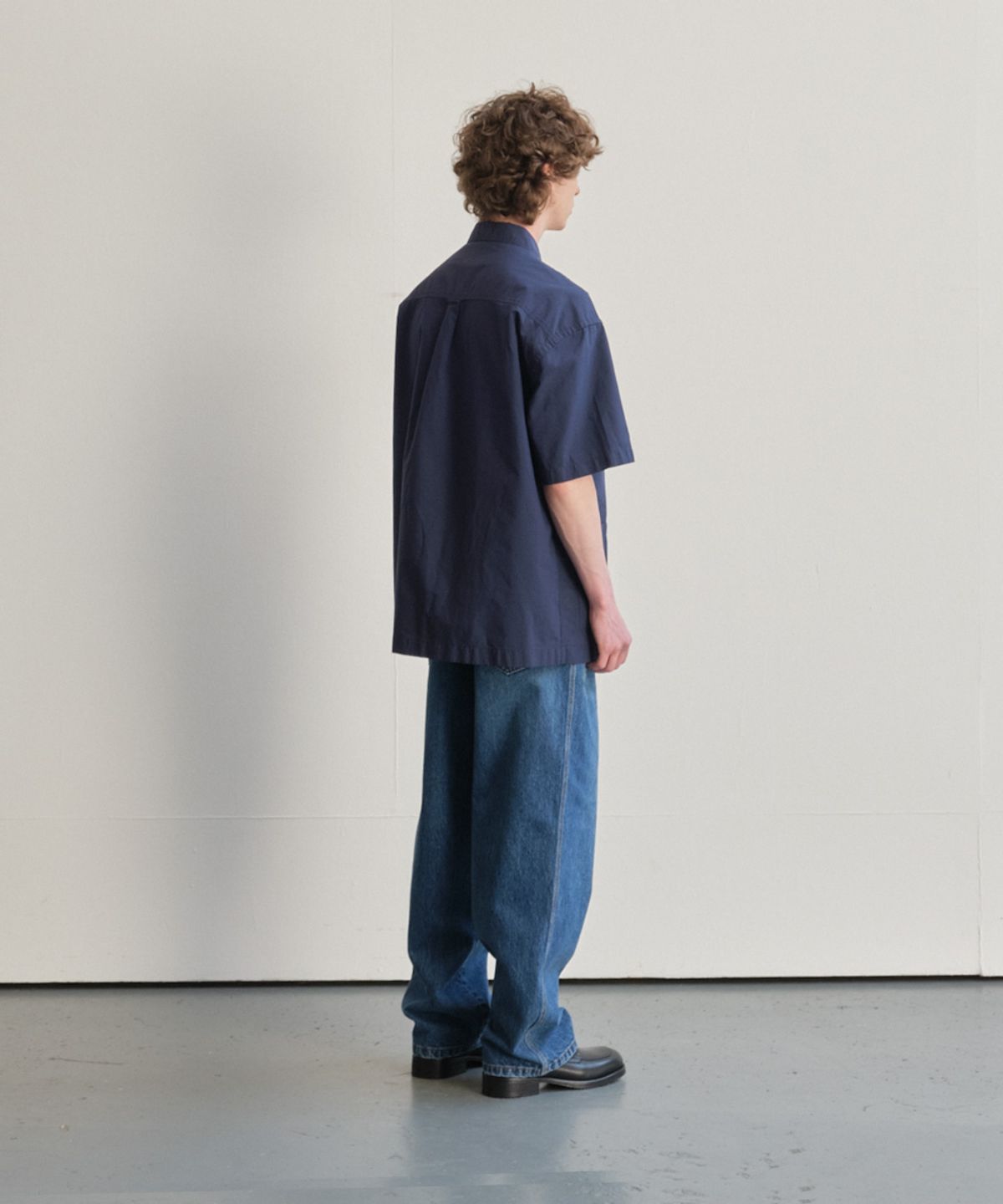 홀리선(HORLISUN) Joshua Small Check Shirt Jacket Navy