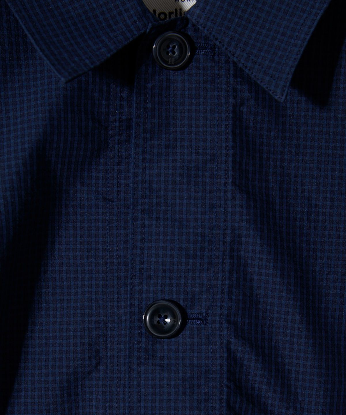 홀리선(HORLISUN) Joshua Small Check Shirt Jacket Navy