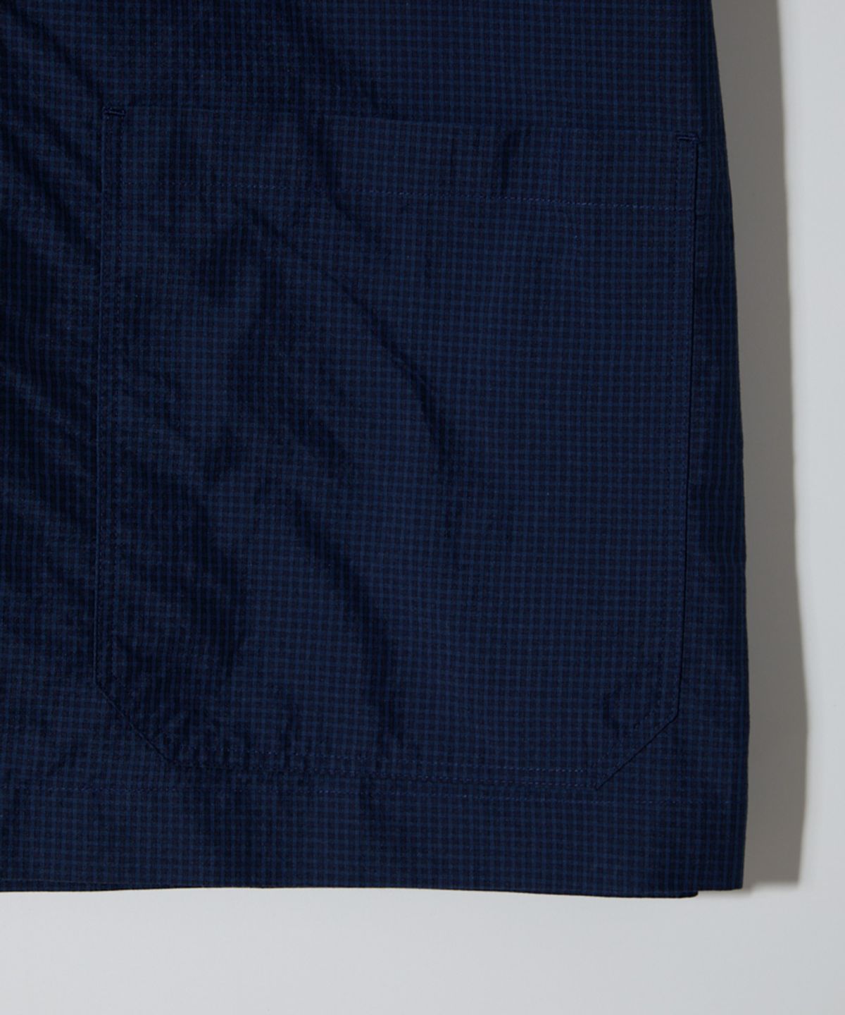 홀리선(HORLISUN) Joshua Small Check Shirt Jacket Navy