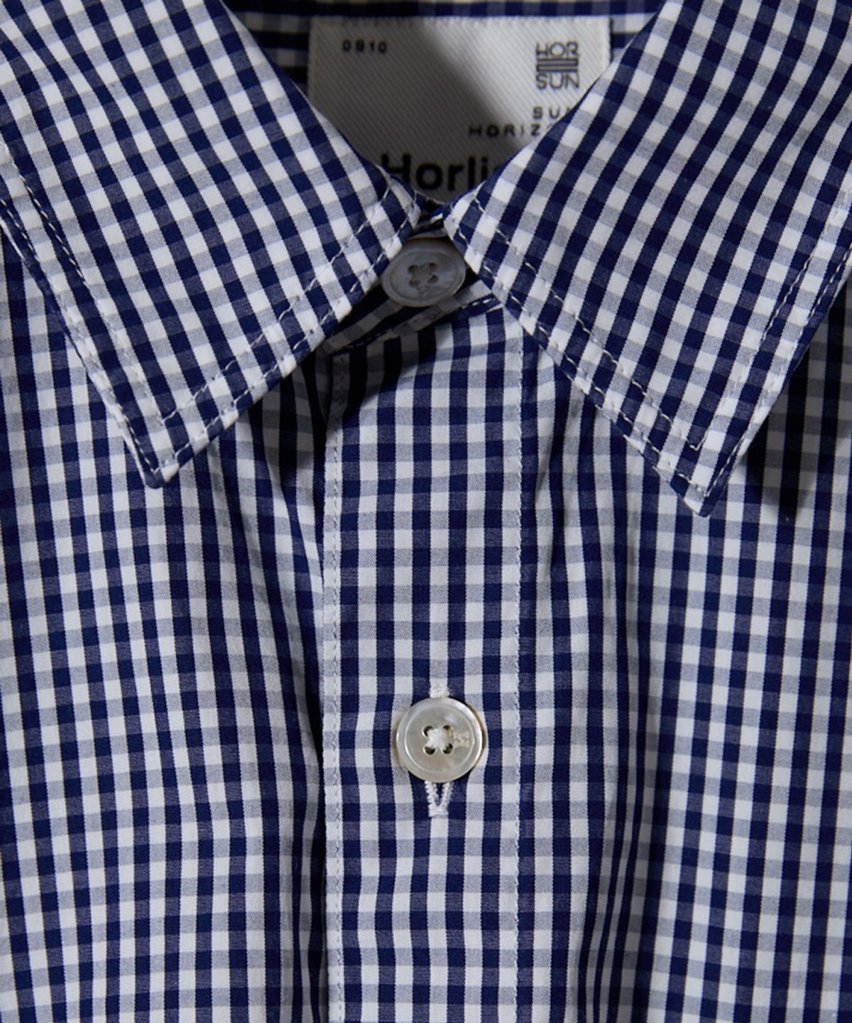 홀리선(HORLISUN) Ophir Gingham Check Shirt Navy