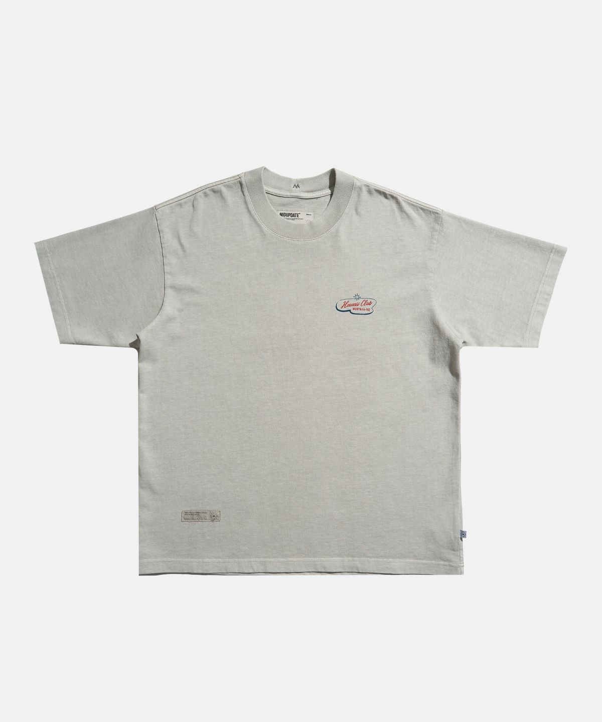 미드업데이트(MIDUPDATE) Hawaii club print T shirts Light gray