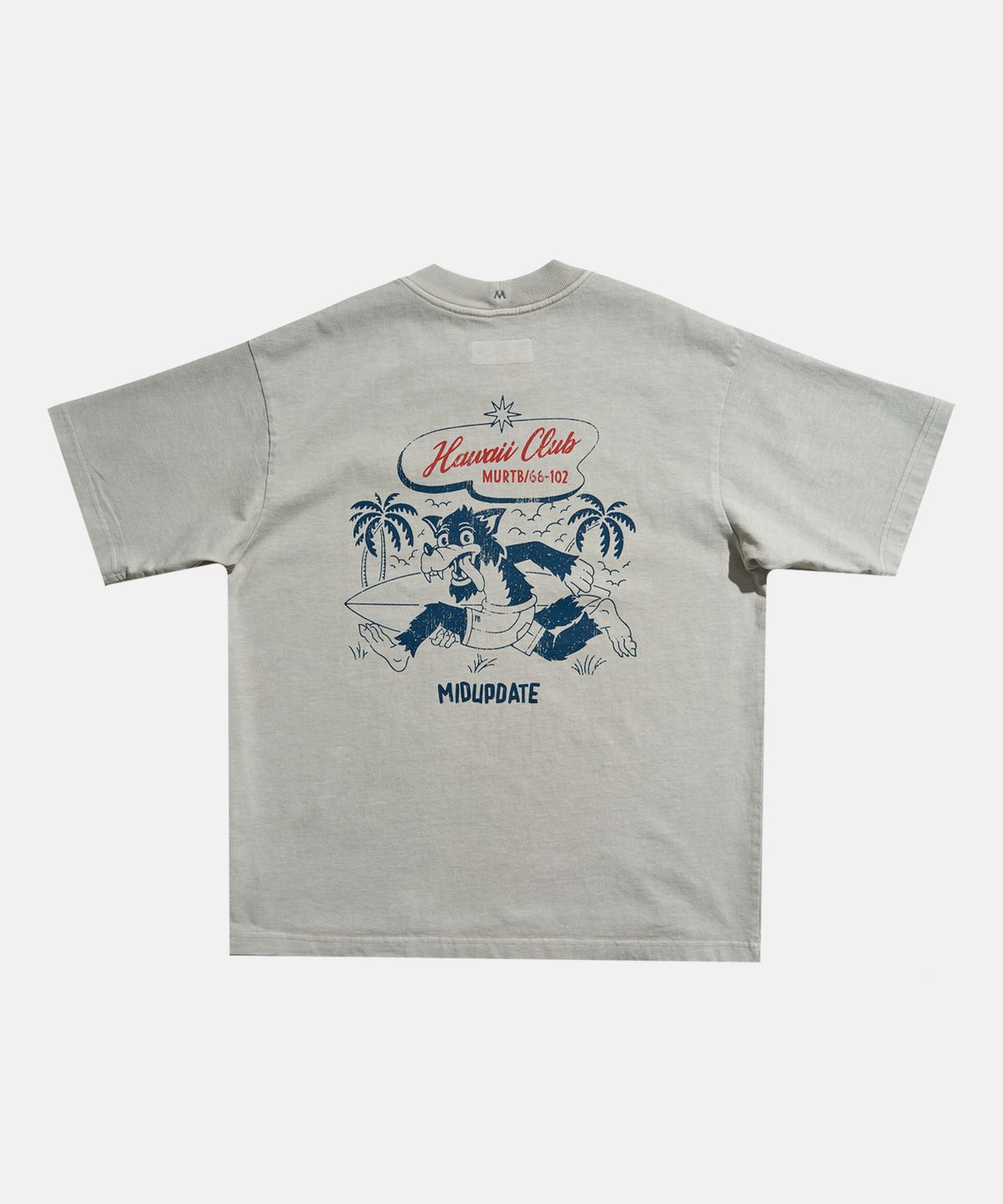 미드업데이트(MIDUPDATE) Hawaii club print T shirts Light gray