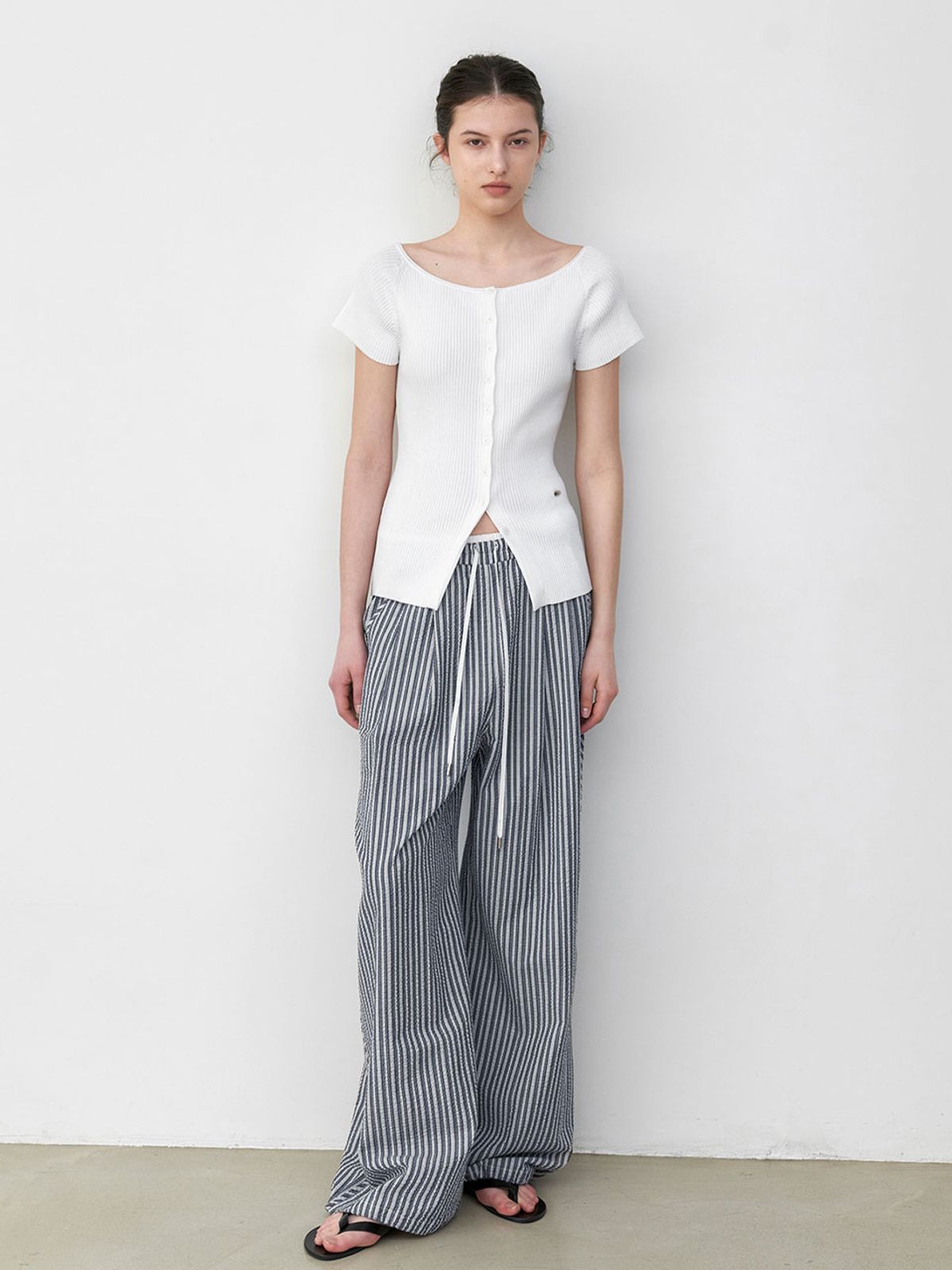 아틀리에 나인(ATELIER NAIN) CAP SLEEVE BOATNECK KNIT CARDIGAN (CD-2264)
