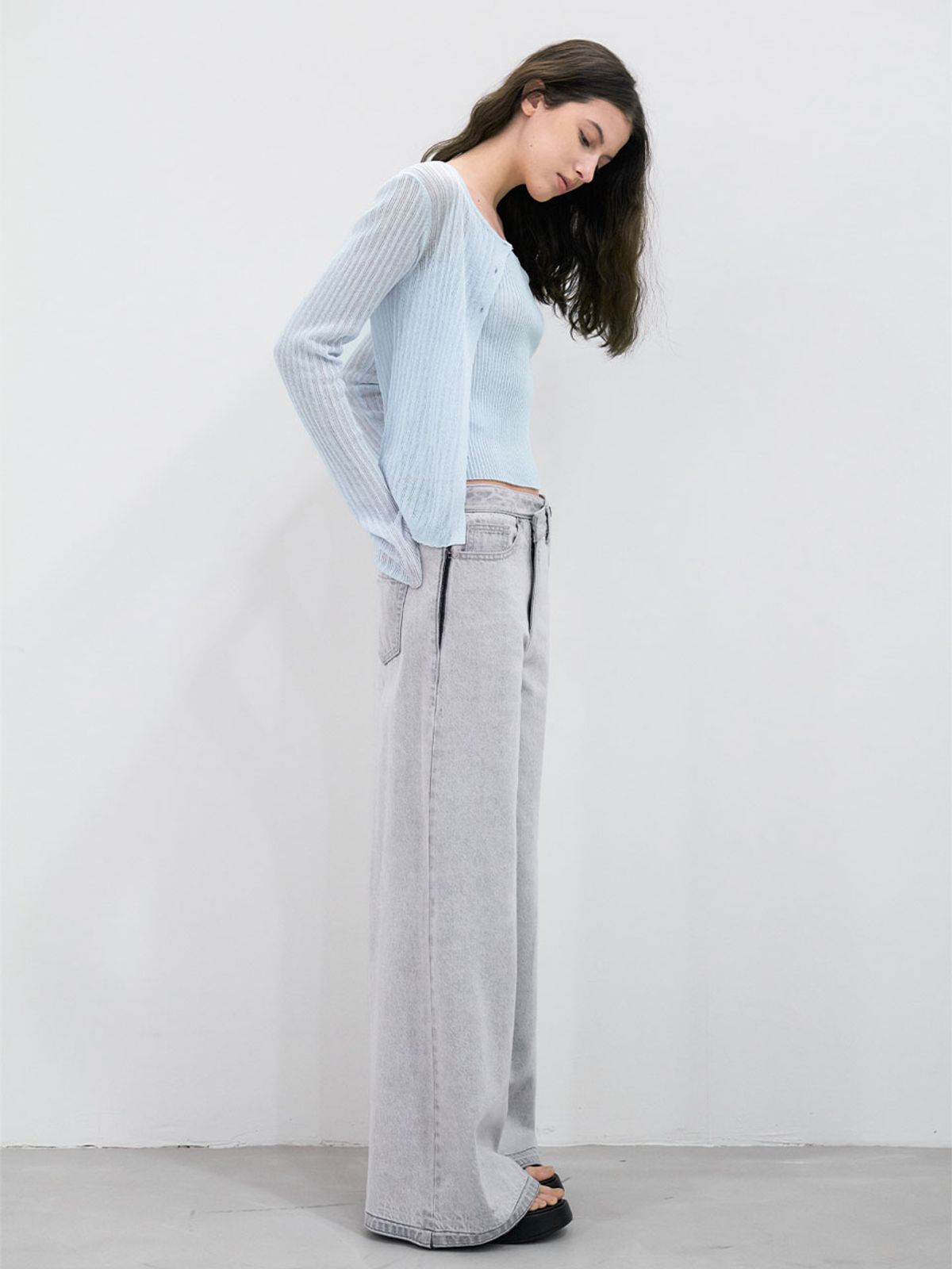 아틀리에 나인(ATELIER NAIN) COOL TOUCH SLIM RIBBED TOP CARDIGAN SET (CD-2262)