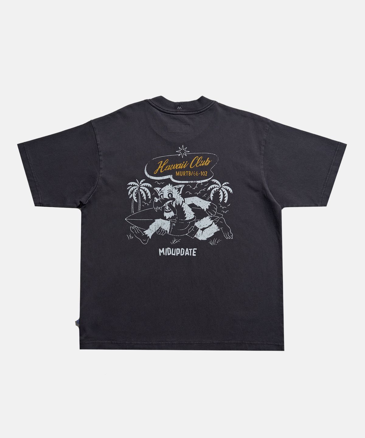 미드업데이트(MIDUPDATE) Hawaii club print T shirts Charcoal Gray