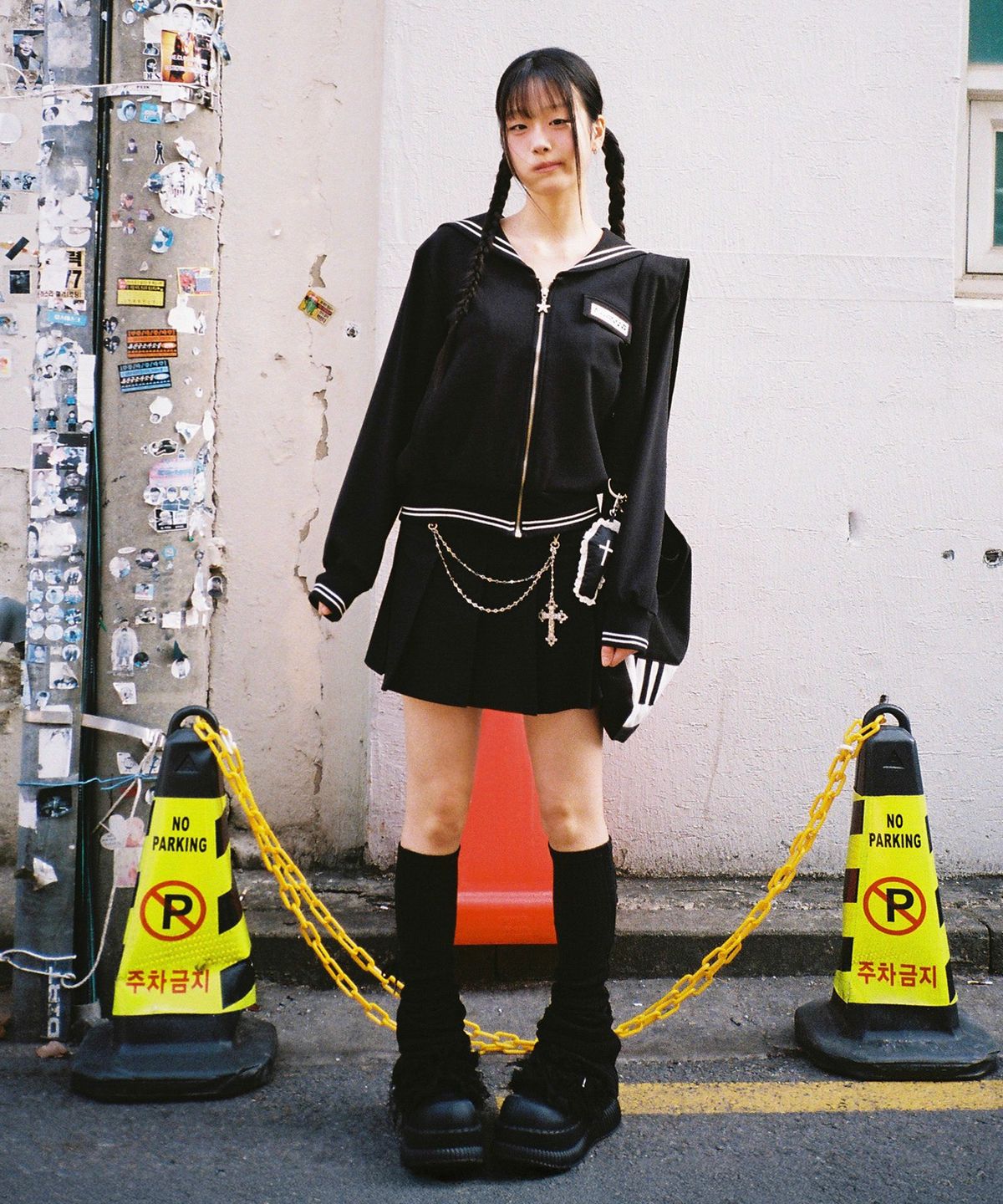 클럿 스튜디오(CLUT STUDIO) 세일러 칼라 집업 자켓 - 블랙