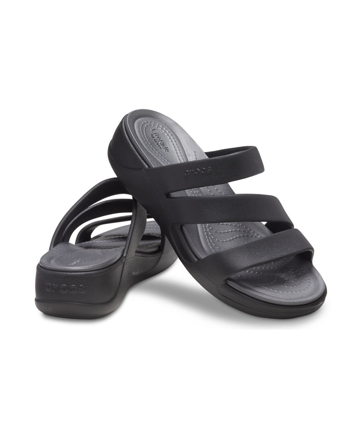 크록스(CROCS) 여성 크록스 보카 스트랩피 웨지 BK (26SWSD207434)