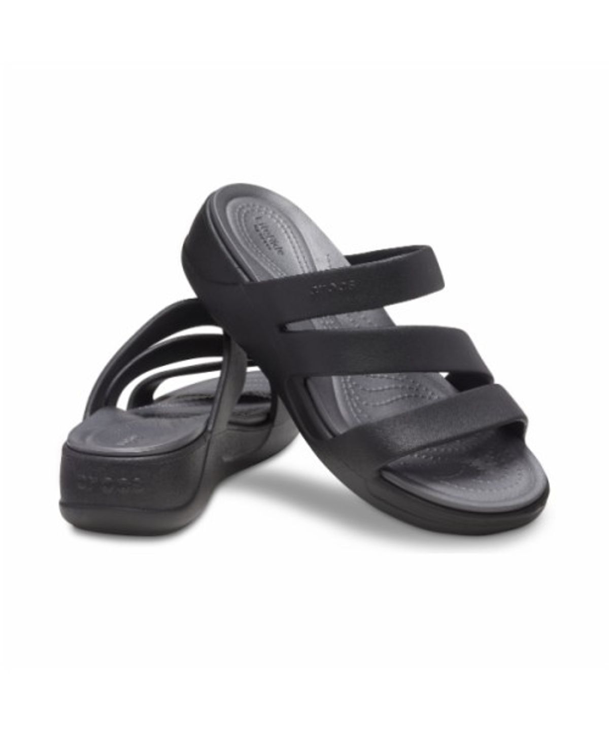 크록스(CROCS) 여성 크록스 보카 스트랩피 웨지 BK (26SWSD207434)
