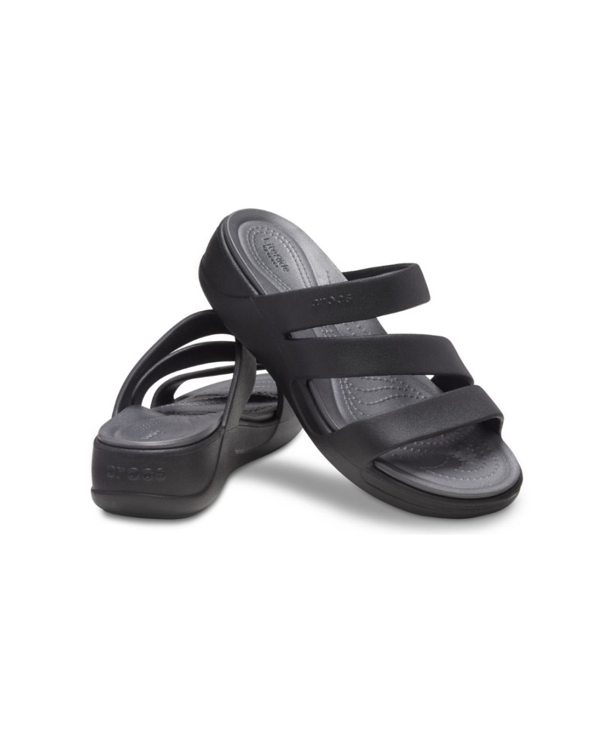 크록스(CROCS) 여성 크록스 보카 스트랩피 웨지 BK (26SWSD207434)