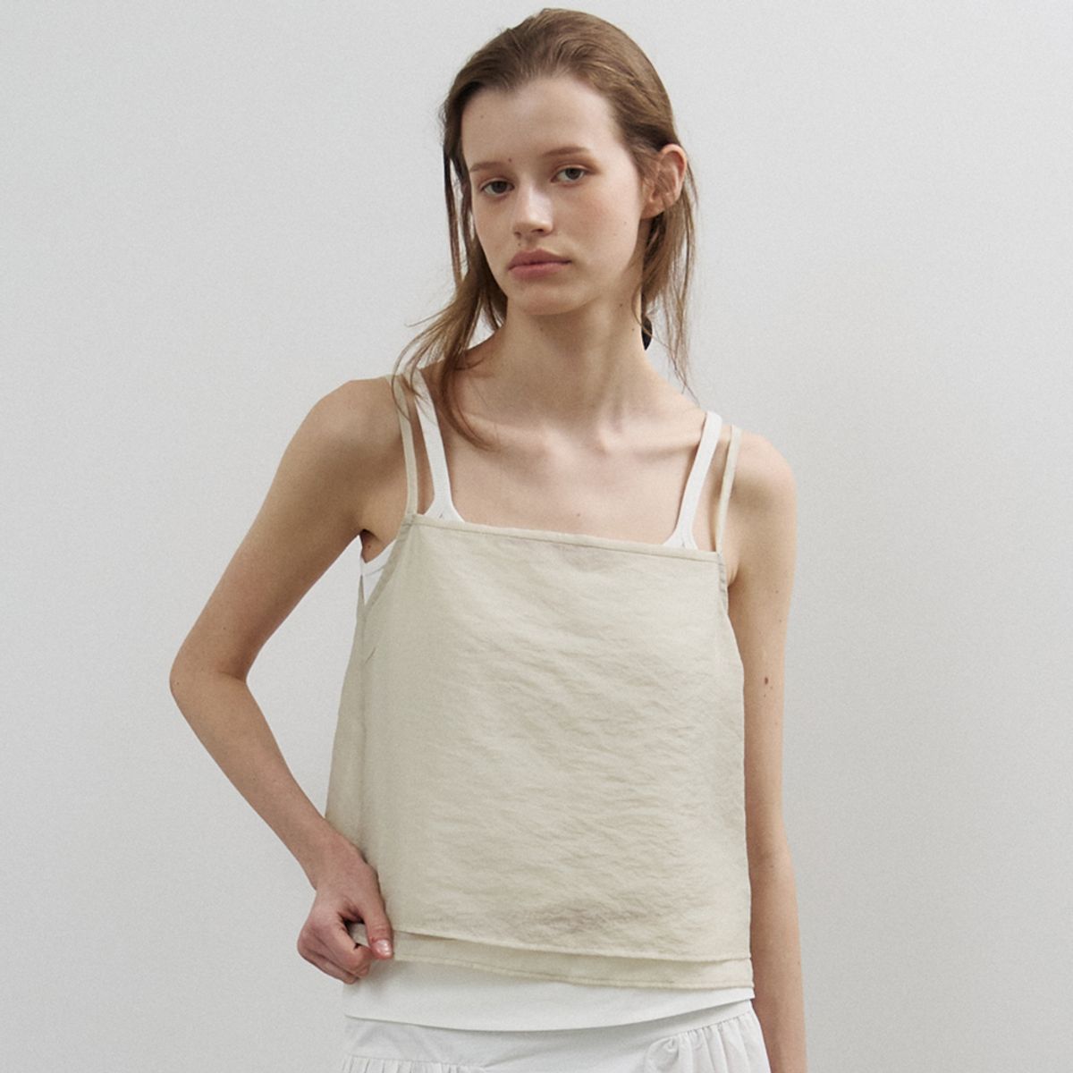노우드(NOEUD) Sheer Layered Bustier(CREAM)