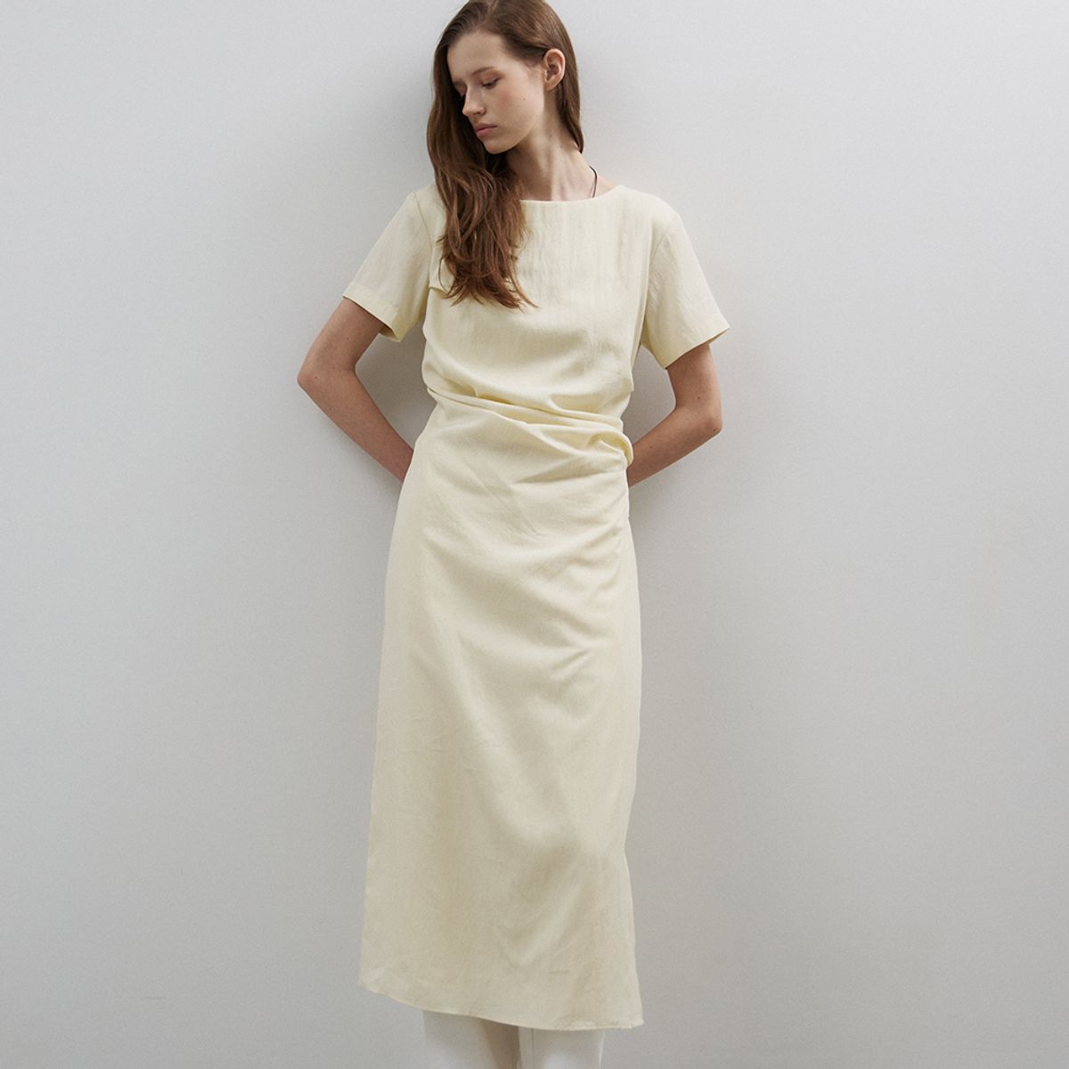 노우드(NOEUD) Minimal Draping Dresss (CREAM)