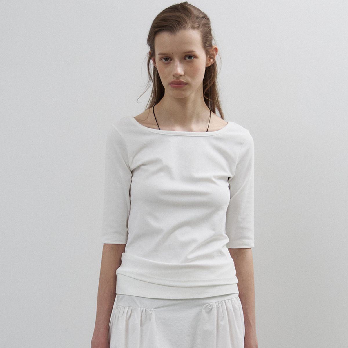 노우드(NOEUD) Archive Boatneck Tee(IVORY)