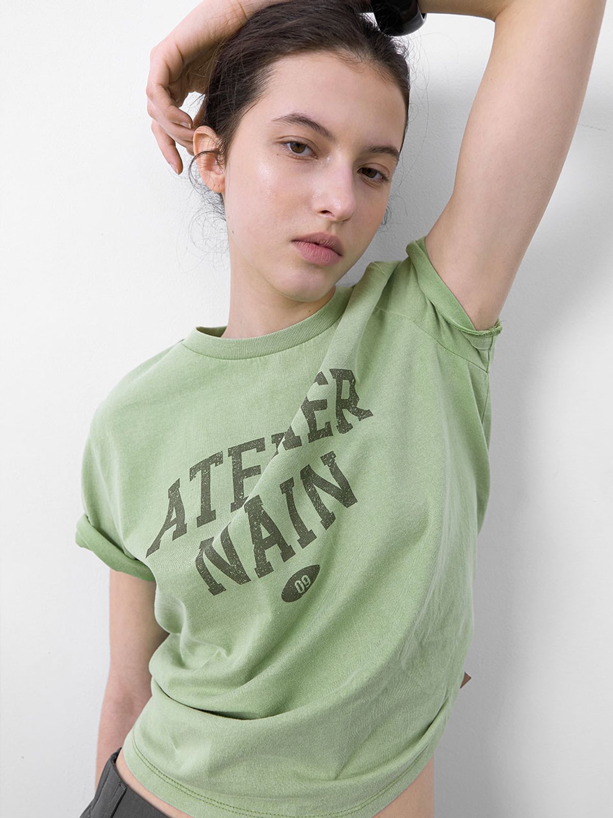 아틀리에 나인(ATELIER NAIN) VINTAGE LOGO PIGMENT TEE (T-7161)