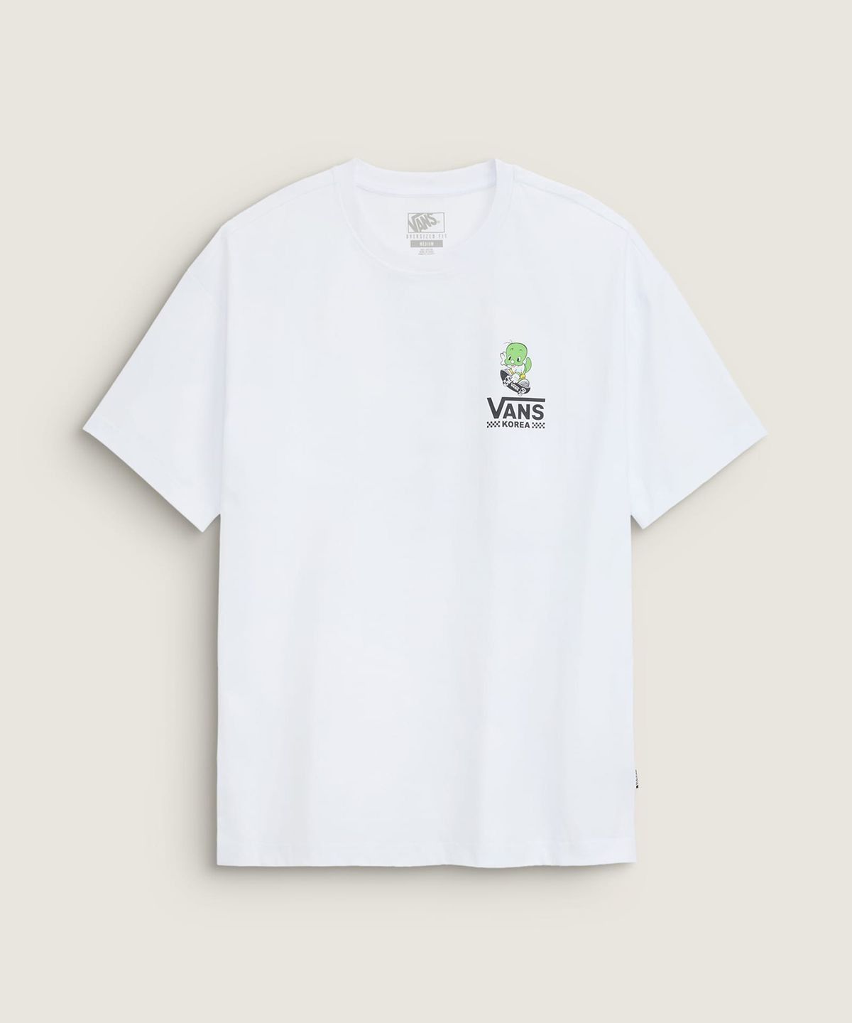 반스(VANS) 둘리 코리아 크루 반소매 티셔츠 - 화이트 / VN0012PVWHT1