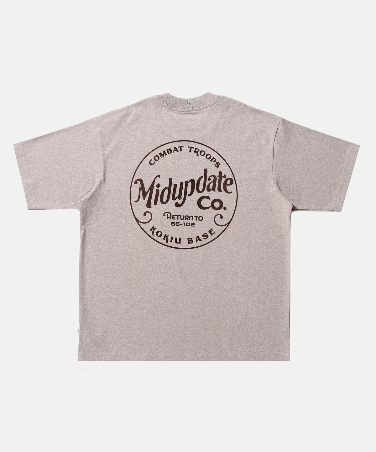 미드업데이트(MIDUPDATE) Mud simple logo T shirts Brown
