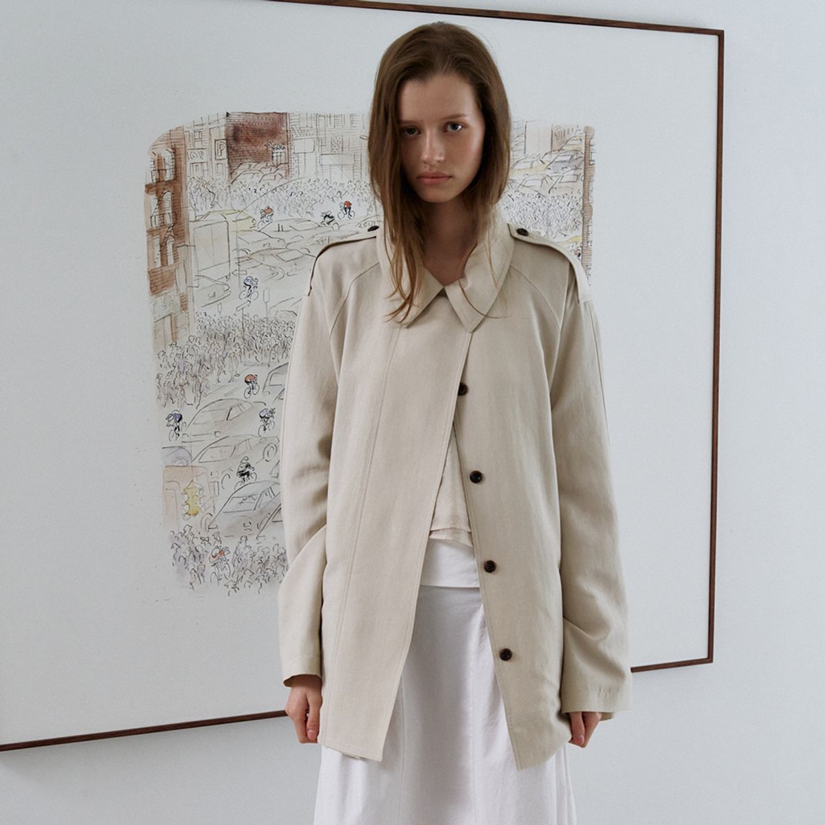 노우드(NOEUD) Raglan Hidden Trench(Beige)