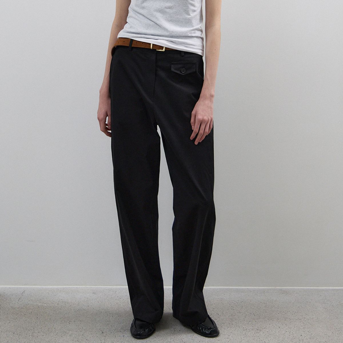 노우드(NOEUD) Textured Herringbone Pants(BLACK)