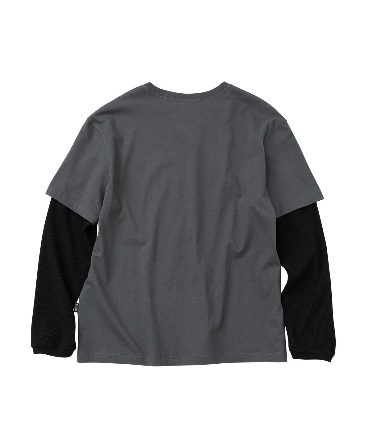 더블유엠씨(WMC) 크루넥 레이어드 롱슬리브_CHARCOAL GREY