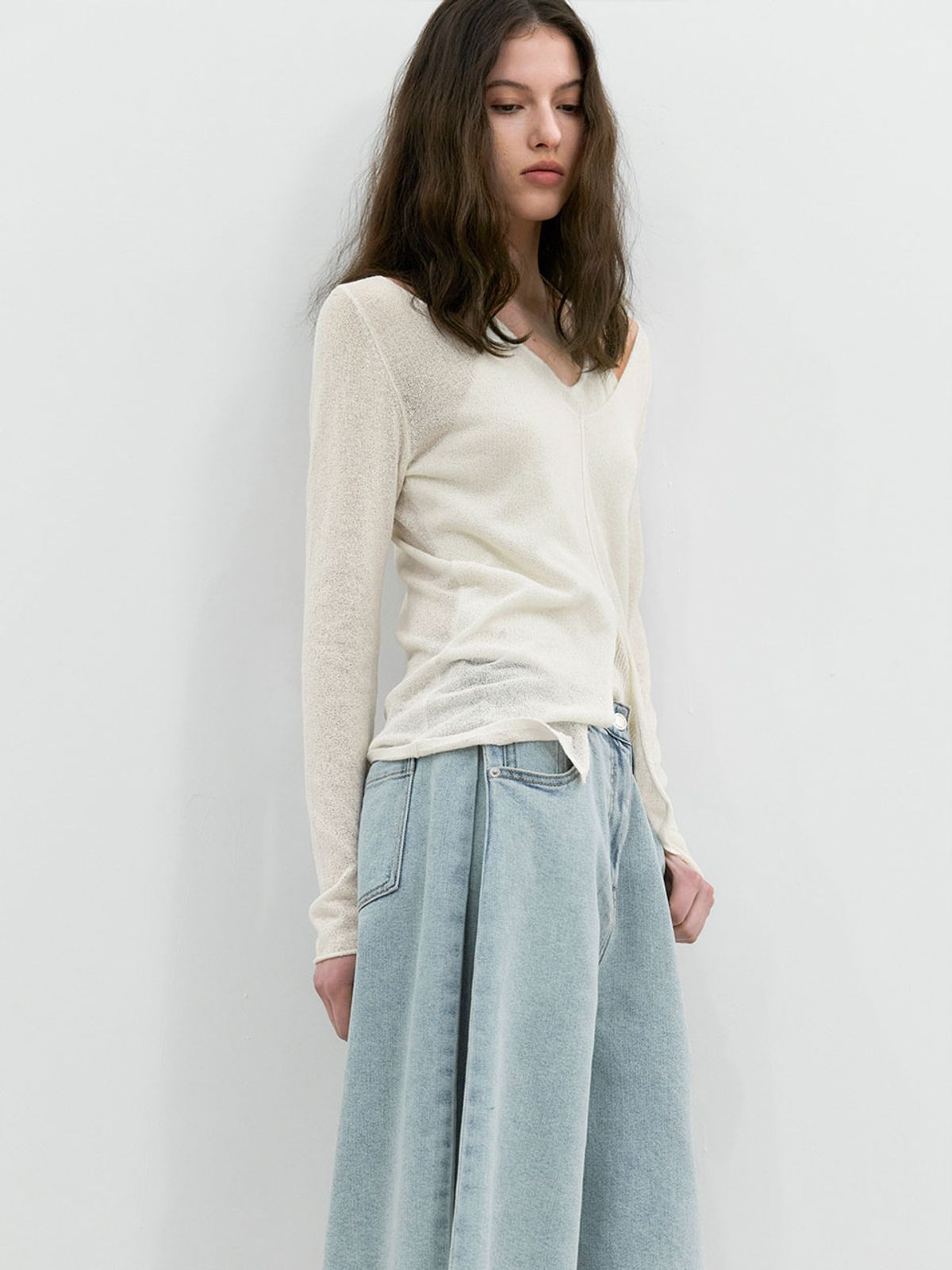 아틀리에 나인(ATELIER NAIN) SUMMER BOUCLE LAYERD HALTER NECK KNIT TOP (T-7241)