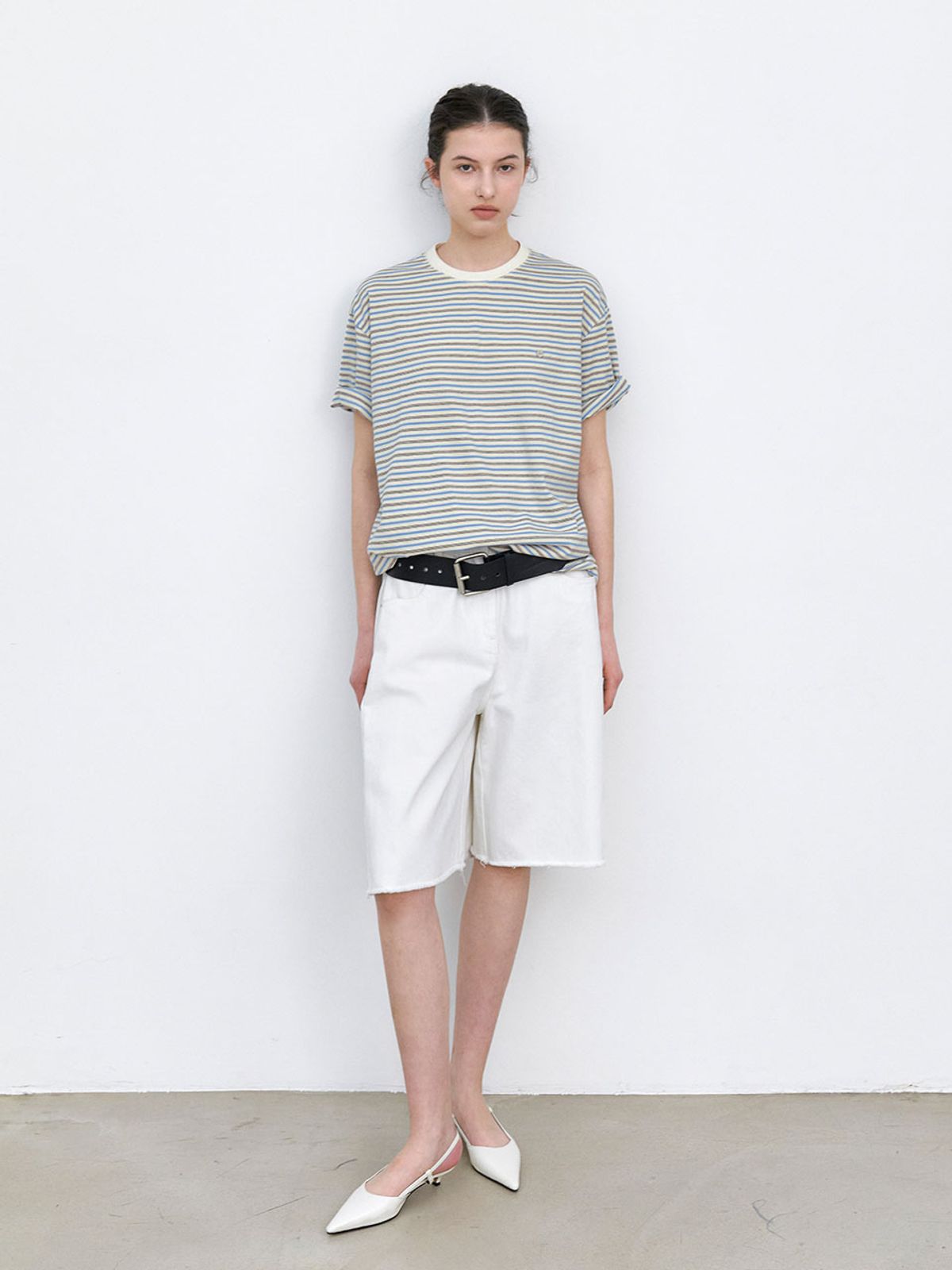 아틀리에 나인(ATELIER NAIN) MULTI STRIPE BOXY TEE (T-7216)
